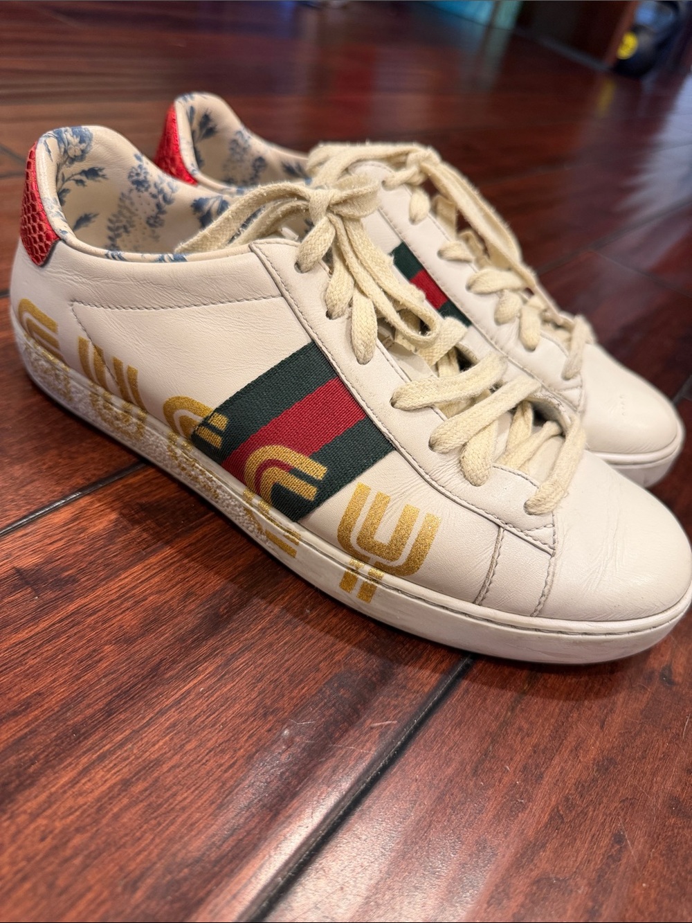 Gucci Men's New Ace Guccy Print Sneaker